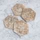 Brown Hexagon Wooden Coasters for Decor - Pack of 4